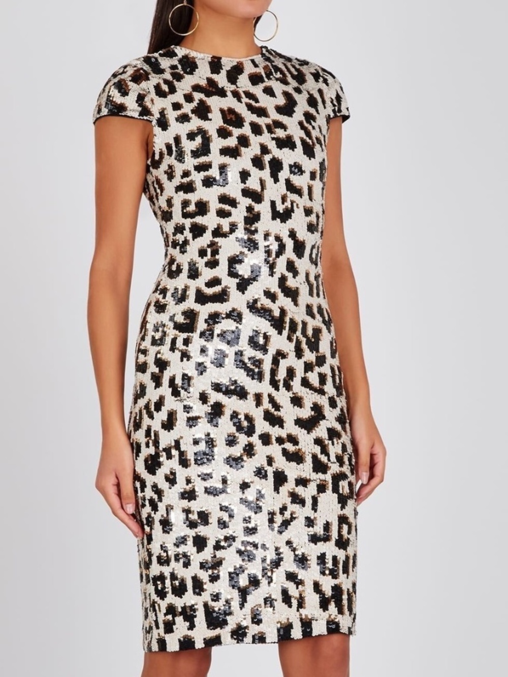 Alice + Olivia Nat Leopard Sequin Dress